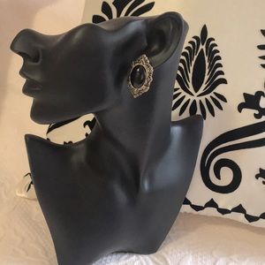 Jewelry earnings. silver color with black